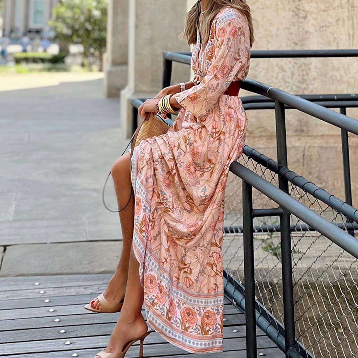 Bohemian Printed Maxi Dress