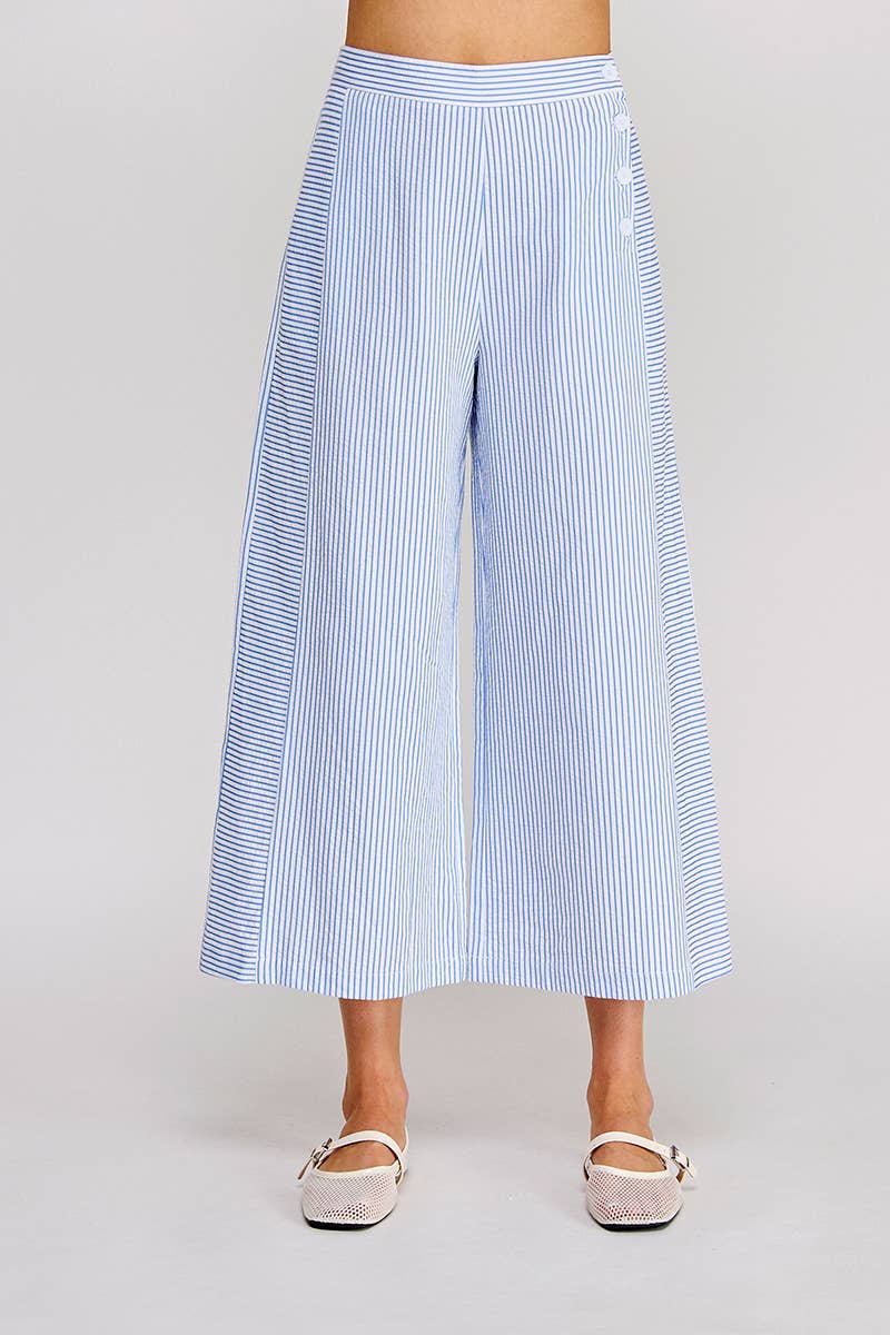 Seersucker - Side Button Pants