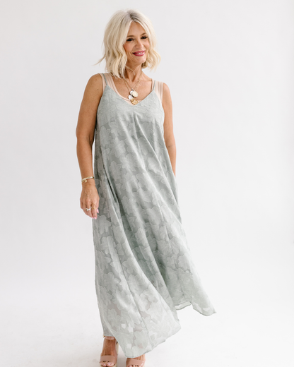 Floral Embroidered Maxi Slip Dress