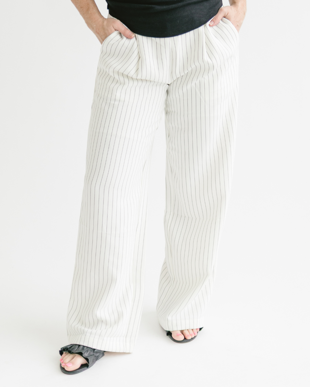 Stripe Pleated Trouser
