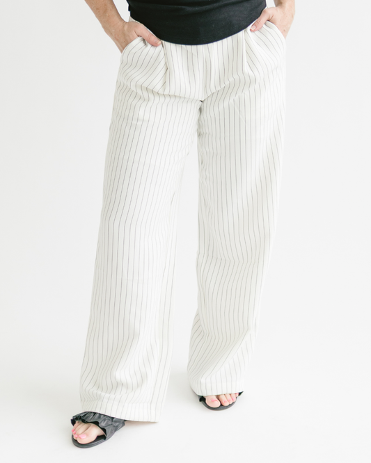 Stripe Pleated Trouser