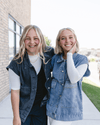two girls Denim Button Up Vest