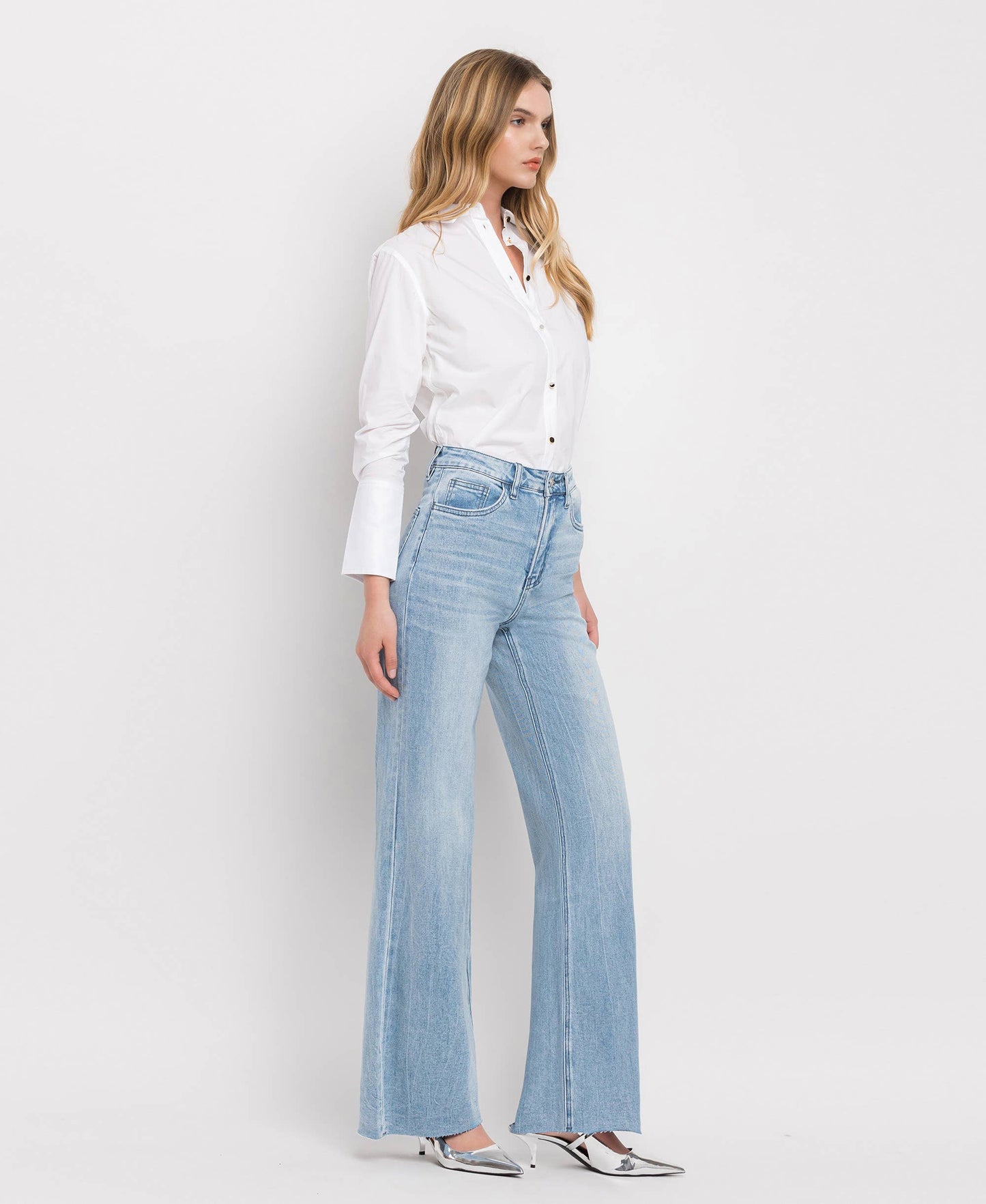 VERVET Wide Leg Jeans (frayed)