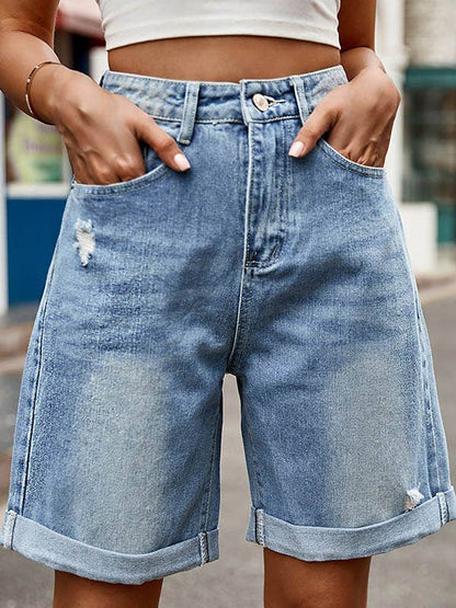 Knee Length Jean Shorts