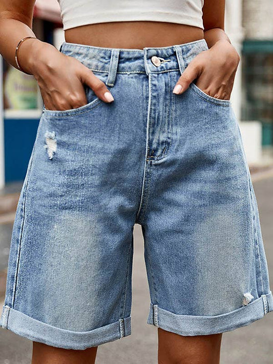 Knee Length Jean Shorts