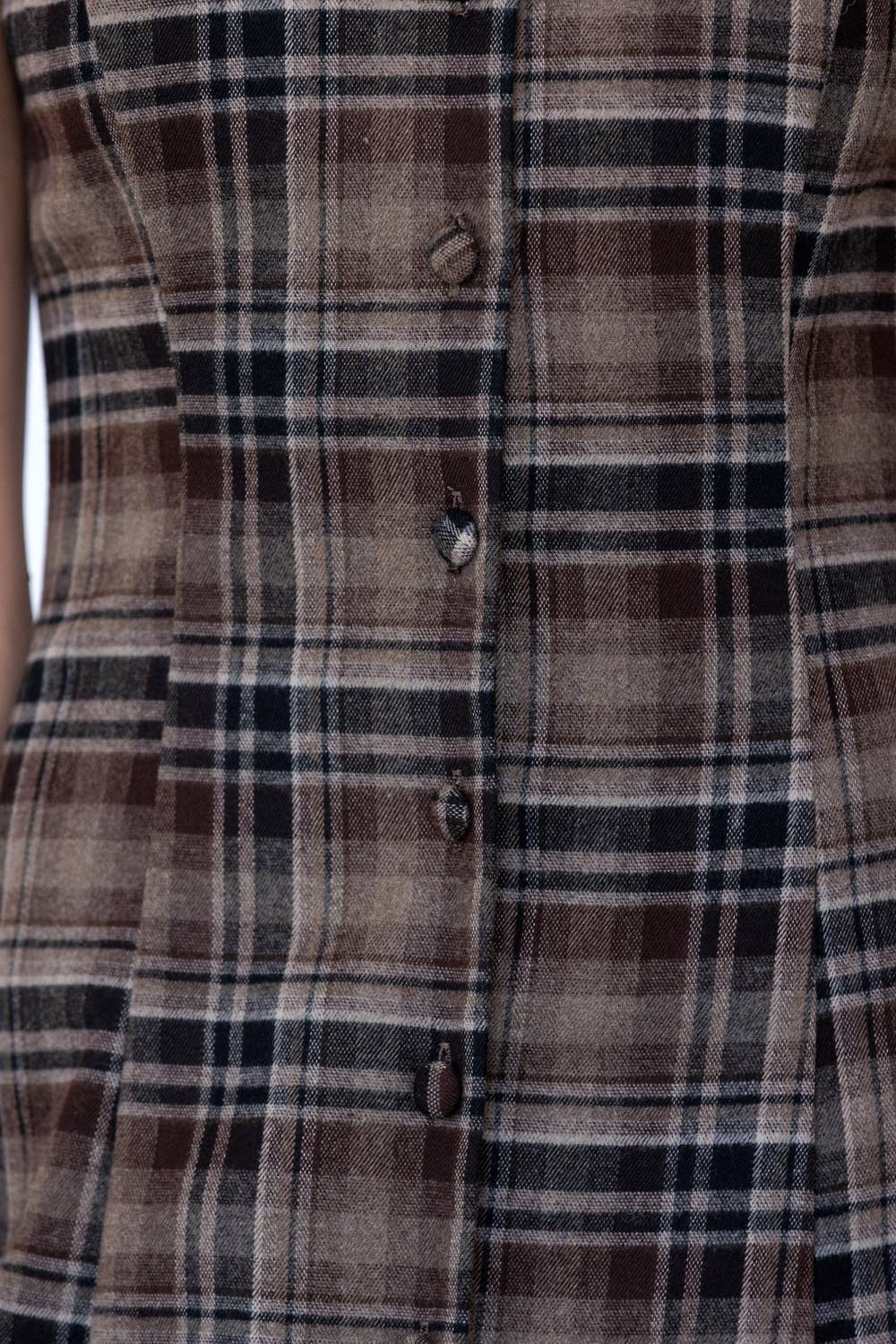 Plaid Button Front Dress
