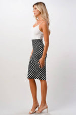 Polka Dot Stretchy Pencil Skirt