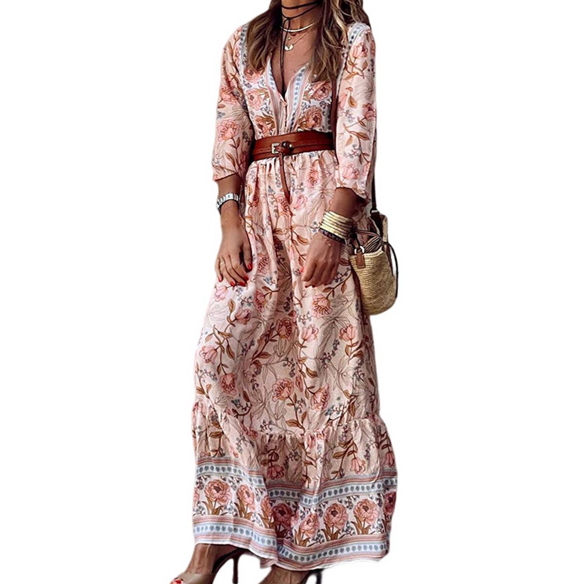 Bohemian Printed Maxi Dress