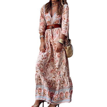 Bohemian Printed Maxi Dress