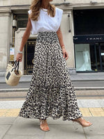 Leopard Print Large Hem Skirt