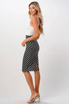 Polka Dot Stretchy Pencil Skirt