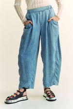 High Waist Tencel Denim Barrel Pants