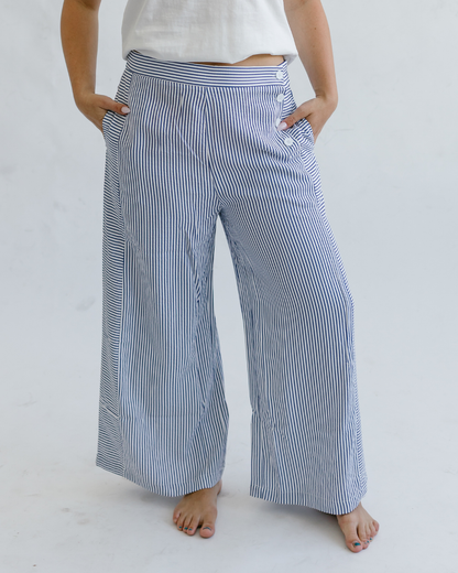 Striped Side Button Pants