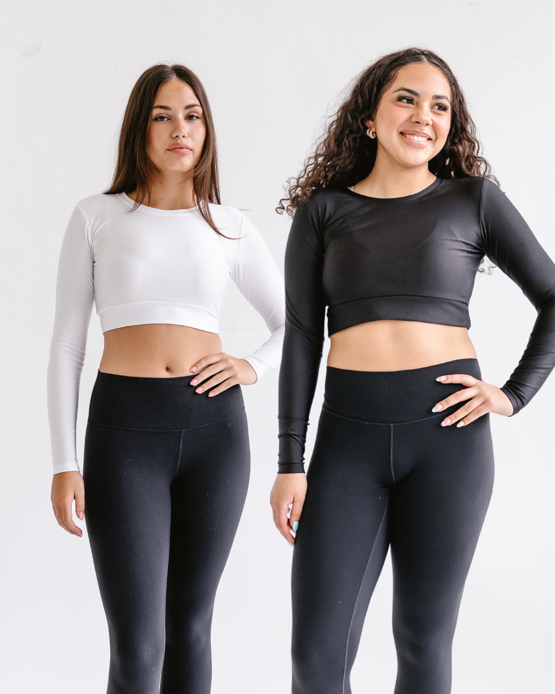 Home & Away Pack: Long Sleeve Athletic Halftee (Black + White)