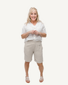  Comfortable and breathable linen shorts, ideal for warm weather outings.