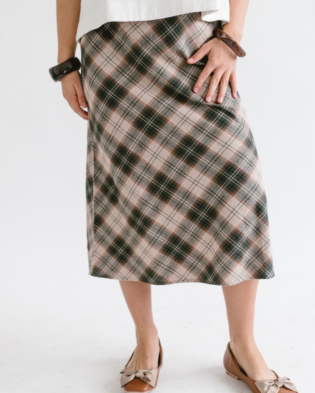 Plaid A-Line Skirt