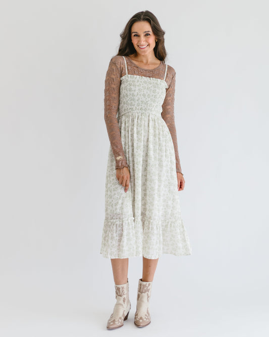 Smocked Floral  Dress