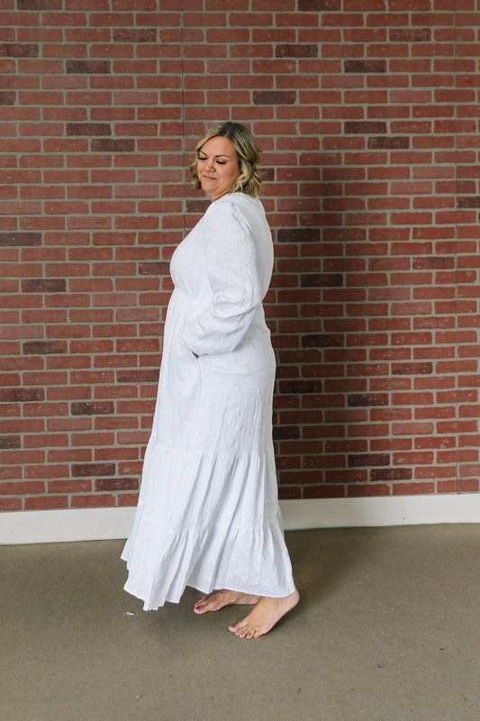 All In White Embroidered Vine (Modest Molly)