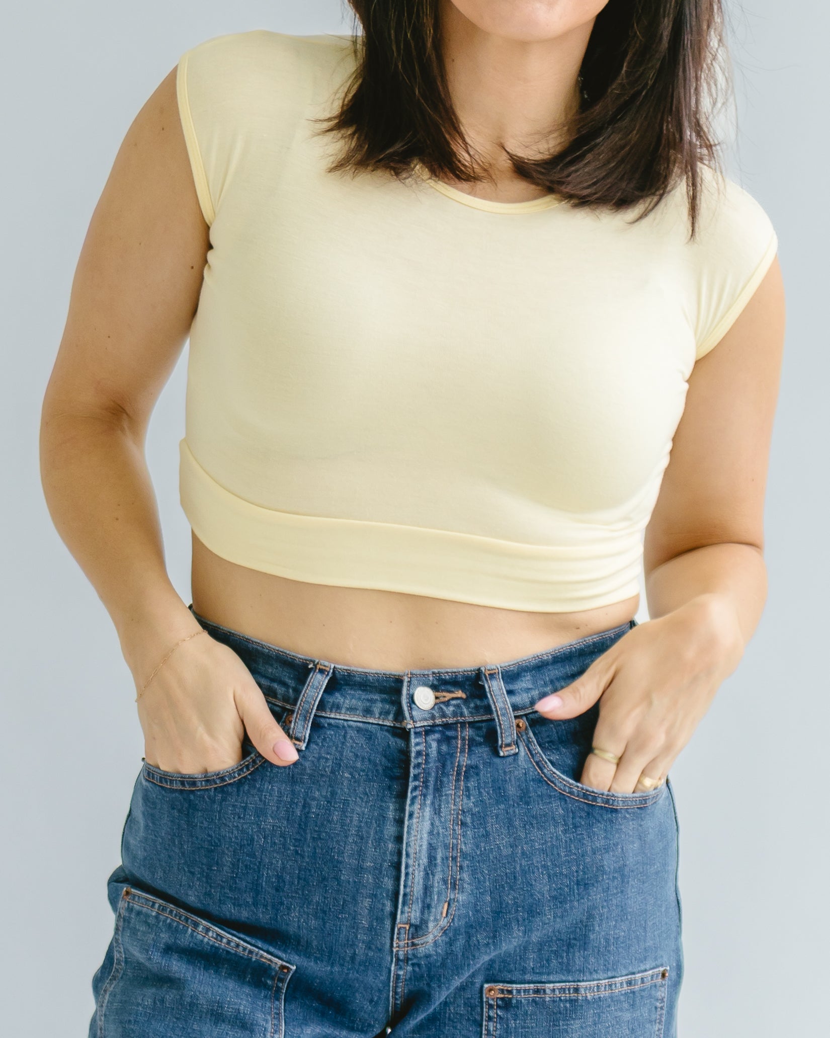 Basic Cap Sleeve Half Tee Neutrals – HALFTEE Layering Fashions
