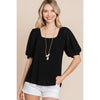 Black Halftee with sequin detailing, perfect for a stylish yet casual outfit choice.