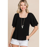 Black Halftee with sequin detailing, perfect for a stylish yet casual outfit choice.