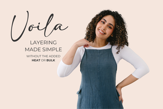 A woman in a blue apron featuring