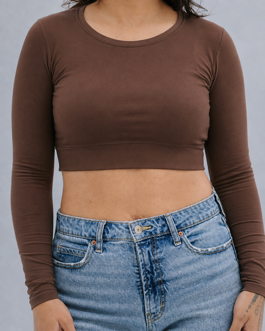 Crew Neck Long Sleeve Halftee