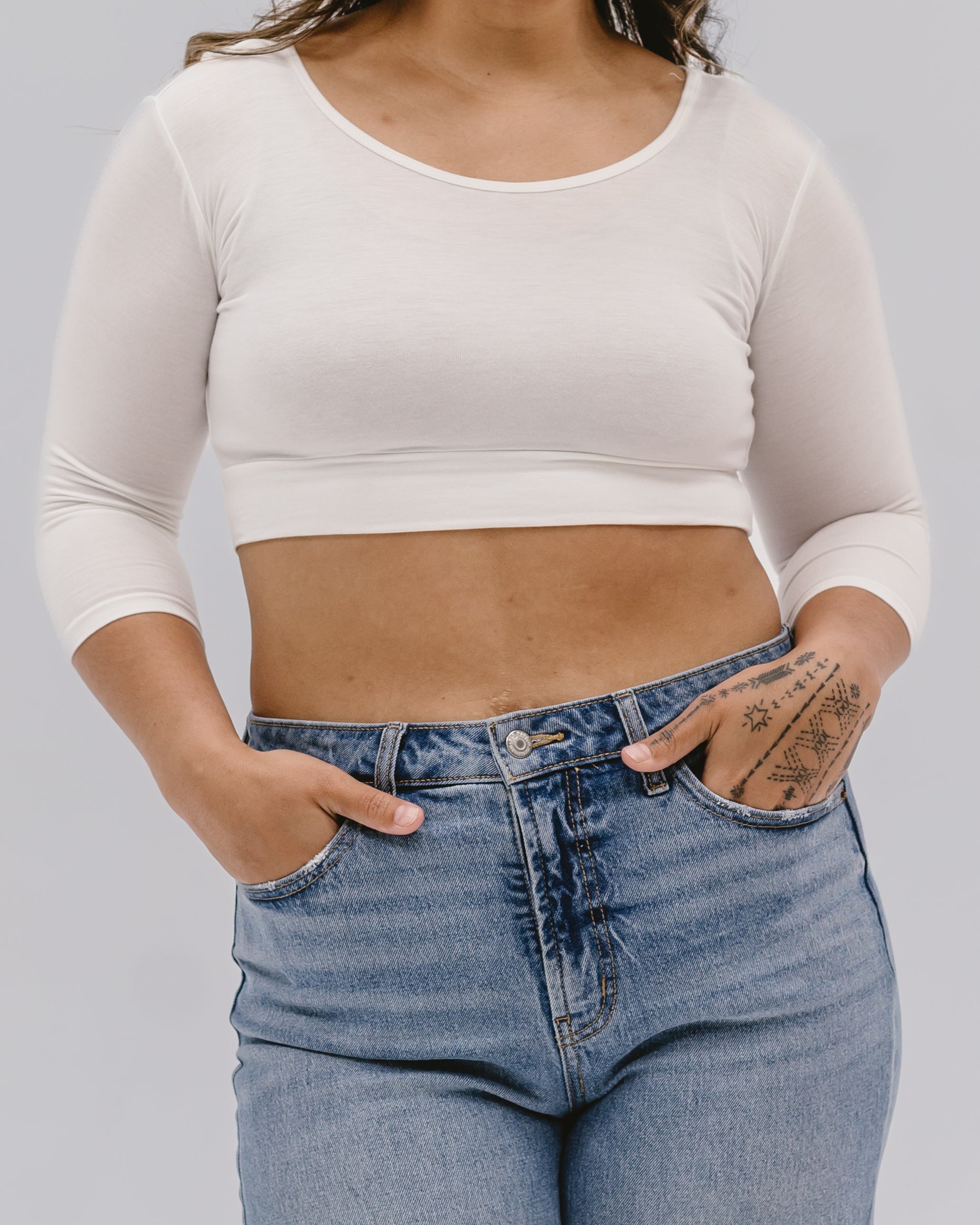Classic 3/4 Sleeve Halftee Neutral – HALFTEE Layering Fashions