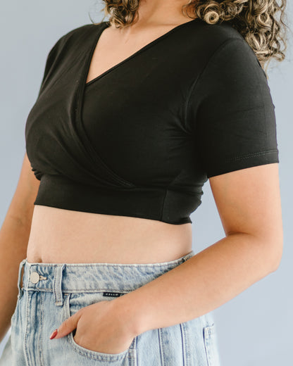 Cross Over Boyfriend Sleeve ( with pockets for insertable cups/nursing pads)