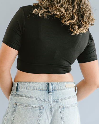 Cross Over Boyfriend Sleeve ( with pockets for insertable cups/nursing pads)