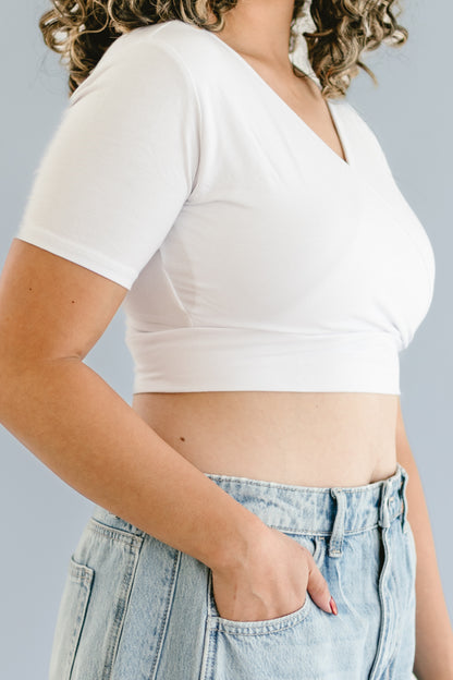 Cross Over Boyfriend Sleeve ( with pockets for insertable cups/nursing pads)