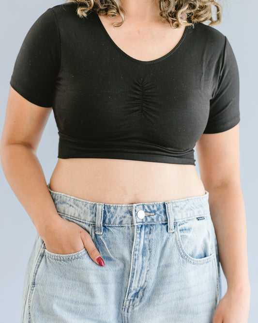 Boyfriend Cup Tee (with pockets for removable pads-not included)