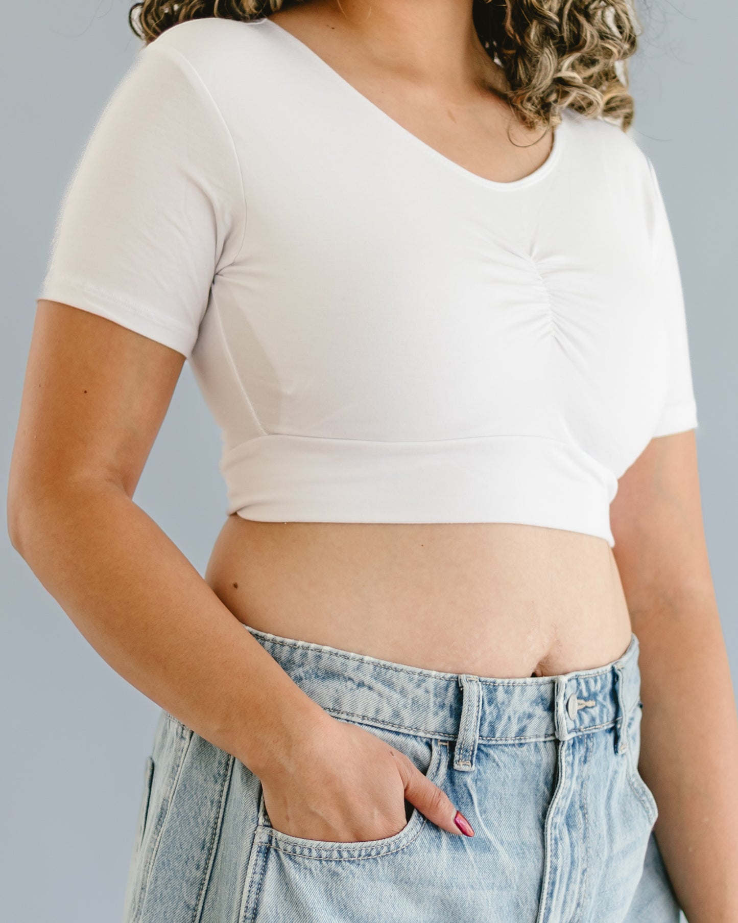 Boyfriend Cup Tee (with pockets for removable pads-not included)