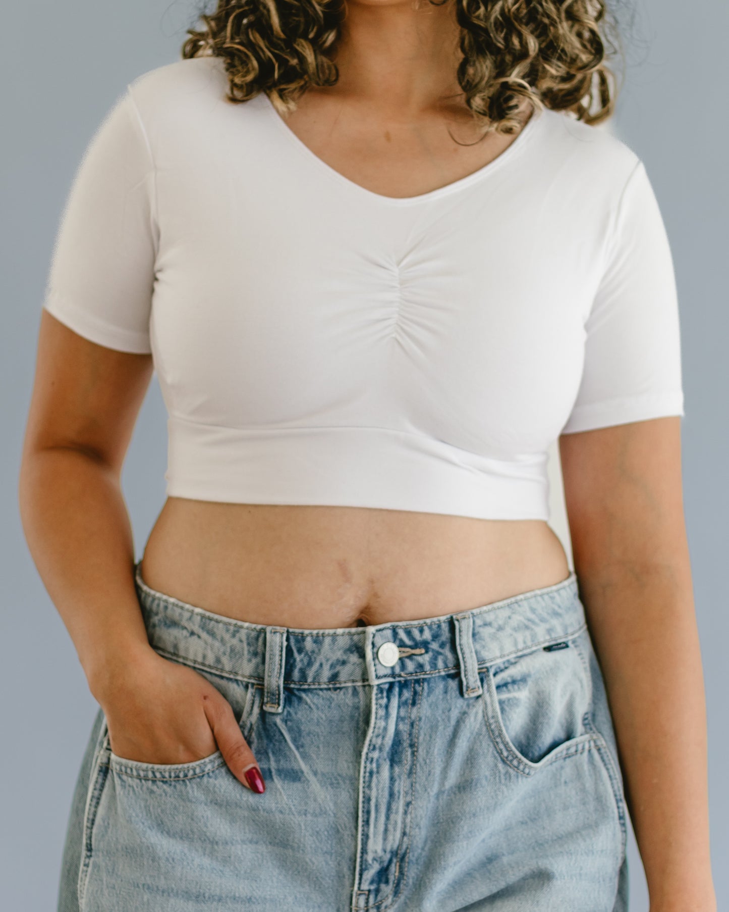 Boyfriend Cup Tee (with pockets for removable pads-not included)