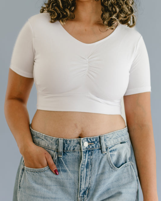 Boyfriend Cup Tee (with pockets for removable pads-not included)