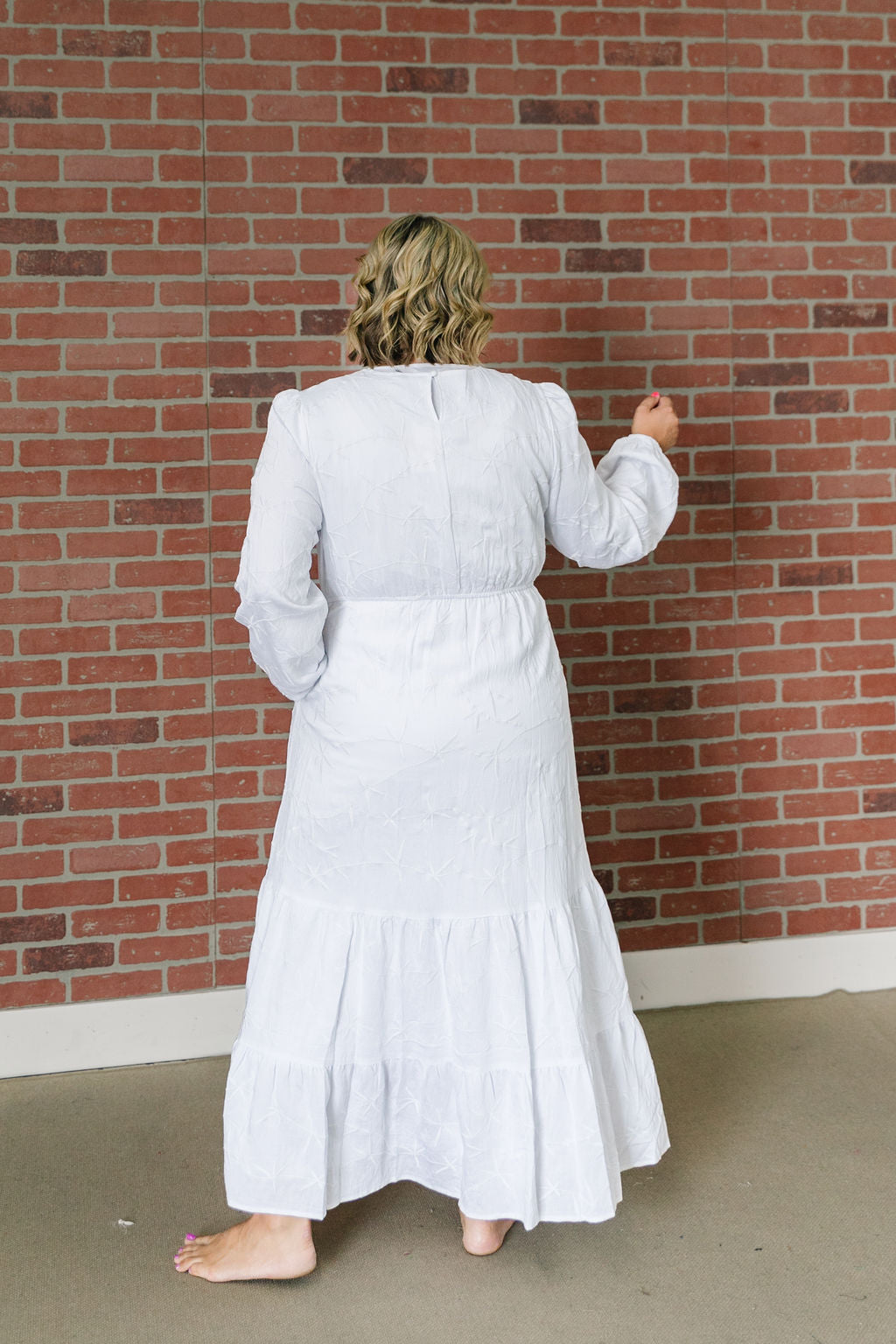 All In White Embroidered Vine (Modest Molly)