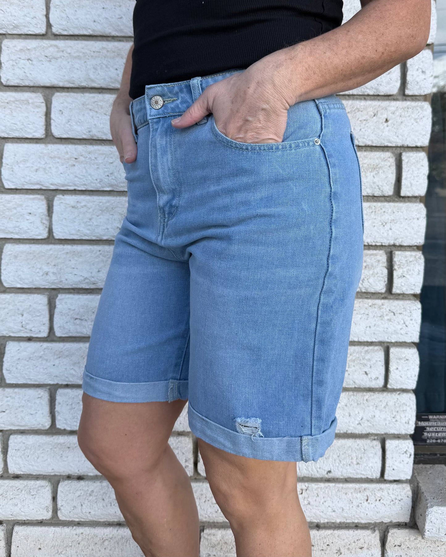 Knee Length Jean Shorts