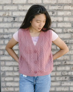 girl wearing pink Peekaboo Short Sleeve Halftee ( lace inset )