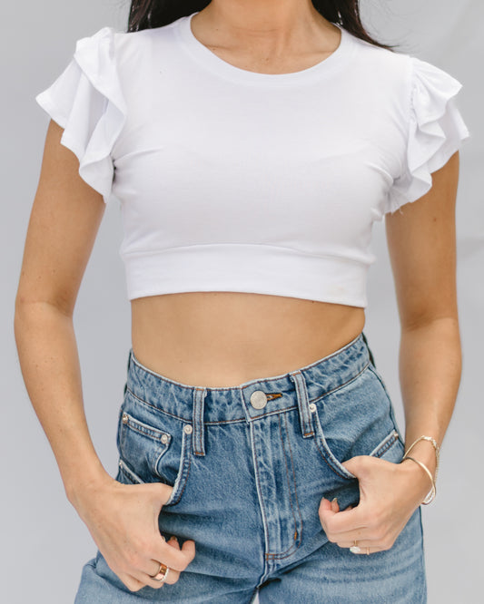 Ruffle Sleeve Halftee