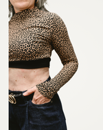 Ribbed Animal Print Halftee