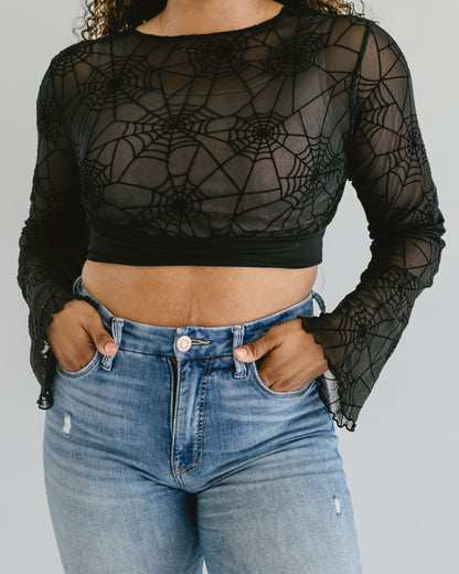 Mesh Spider Web Halftee