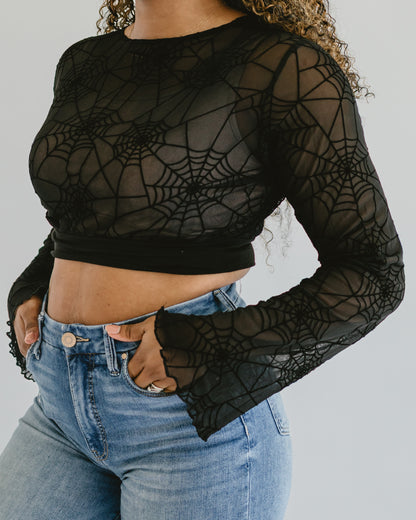 Mesh Spider Web Halftee