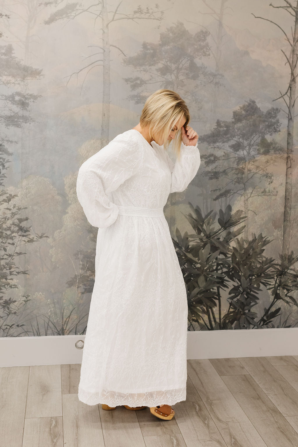 All In White Embroidered Maxi (XS-M, 3x Left)
