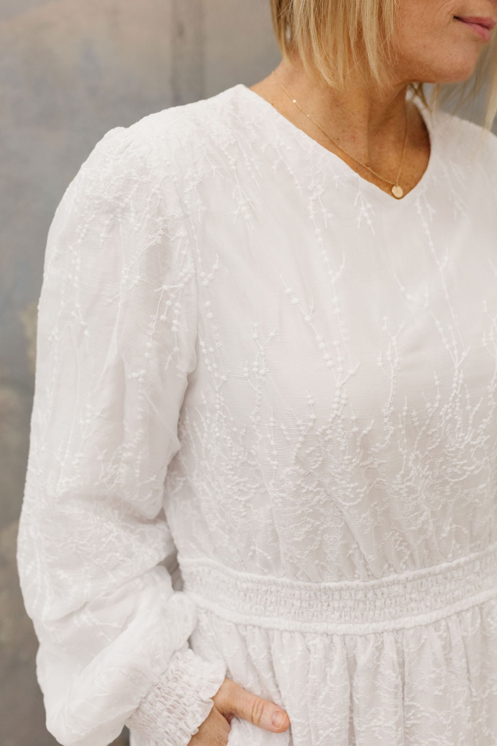 All In White Embroidered Maxi (XS-M, 3x Left)