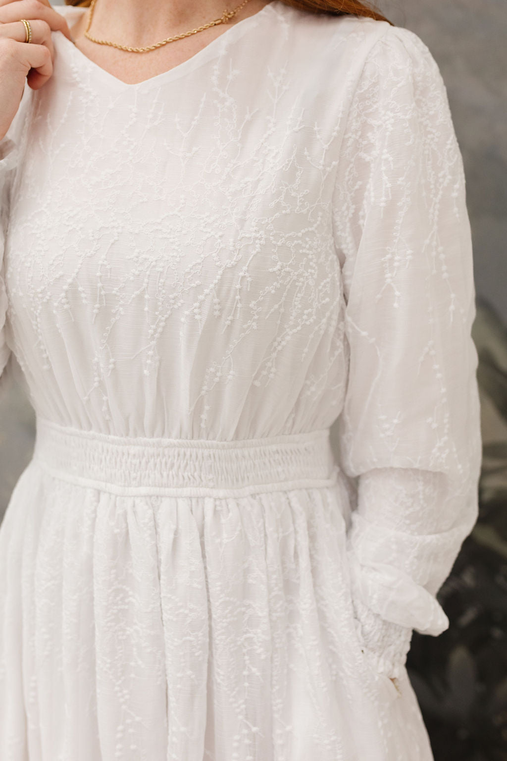 All In White Embroidered Maxi (XS-M, 3x Left)