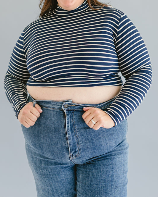 Striped Mock Long Sleeve