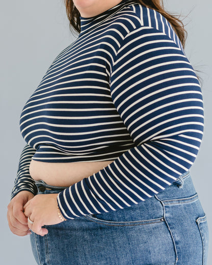 Striped Mock Long Sleeve