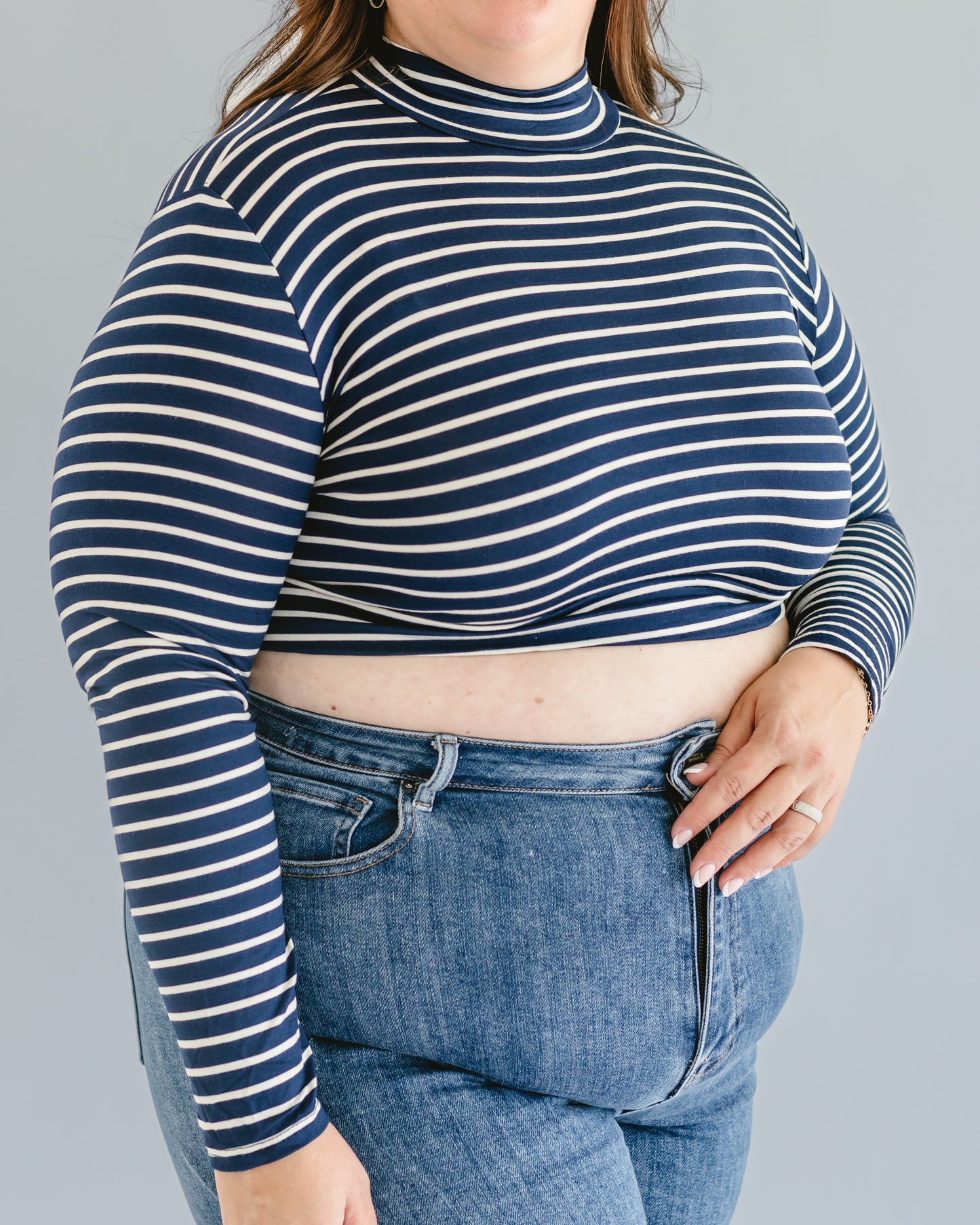 Striped Mock Long Sleeve