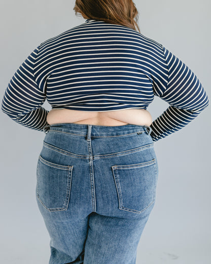 Striped Mock Long Sleeve