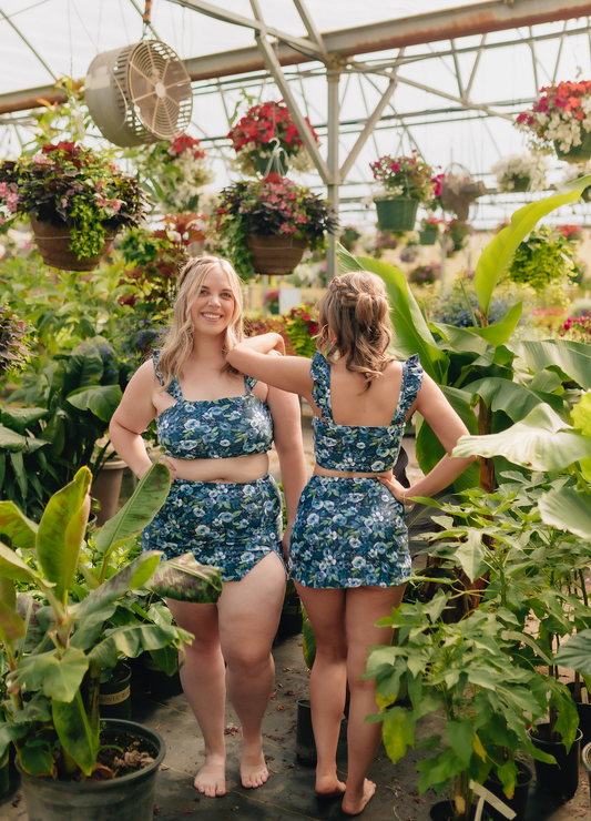 Aria Swim Skirt - Navy Floral
